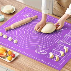 Alfombrilla antiadherente para hornear, 2 recuentos de alfombrilla de silicona para enrollar masa, herramienta de cocina para pastelería, galletas, hornear, herramienta de cocina ideal para Navidad, Halloween, Pascua, Hanukkah, Acción de Gracias