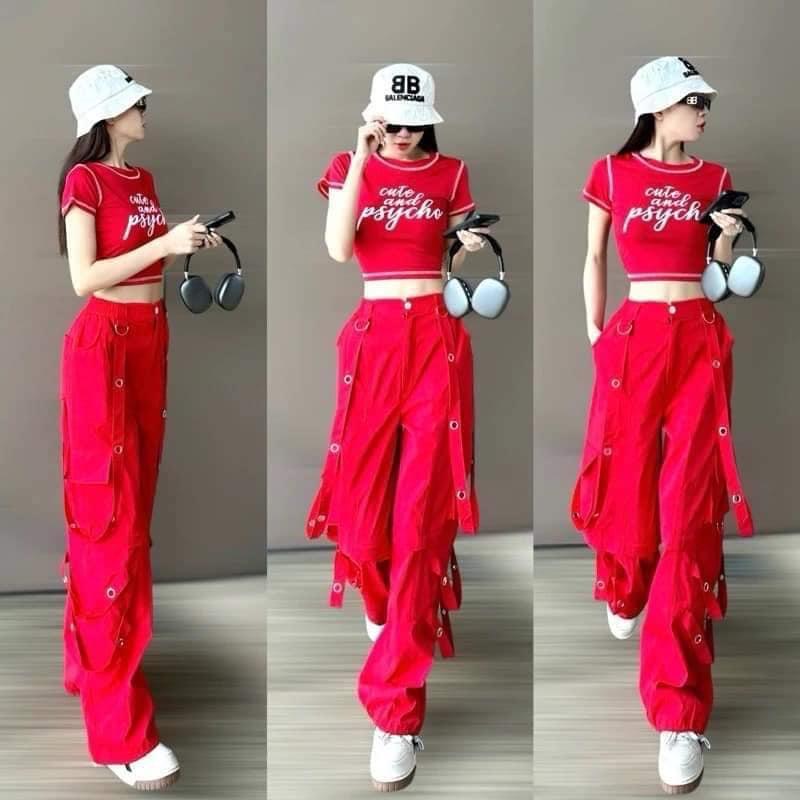 Bộ tập áo thun quần kaki tập gym,erobic dân vũ, shuffledance , zumba,dance fitness đồng phục nhóm Sport Chạy Bộ Tập Thể Dục 5