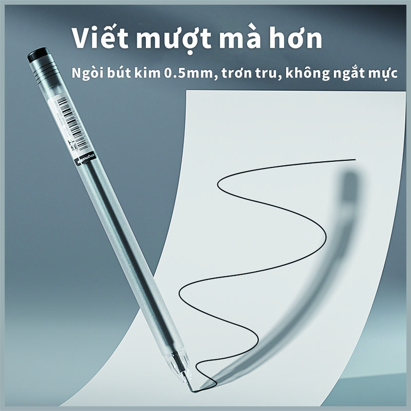 Product Introduction of [Big Sale] pen con Bút bi Gel bấm Màu Đen/Đỏ/Xanh, Ngòi 0.5mm, Nhanh Khô Không Lem, Thân Bút Nhám Sang Trọng, Viết Êm Không Nhòe bút siêu tạ bút nhân phẩm xịn bút gel nắp cài back school đồ dùng học tập bút không ngòi bút nước 12
