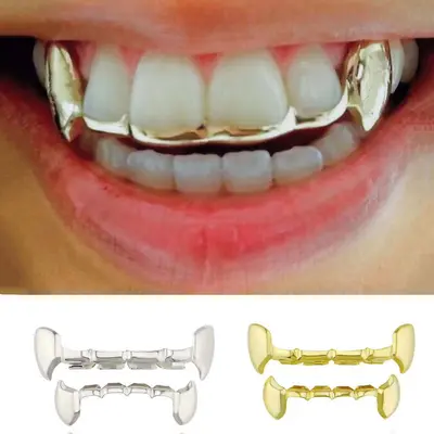Gold 14k Yellow Gold Jewelry Set Fine Jewelry Sets Vampire Half Grillz ...