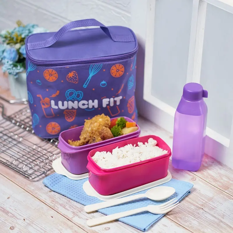 Tas bekal makan set Lunch Fit / Kotak makan beserta tas Lunch box set 2
