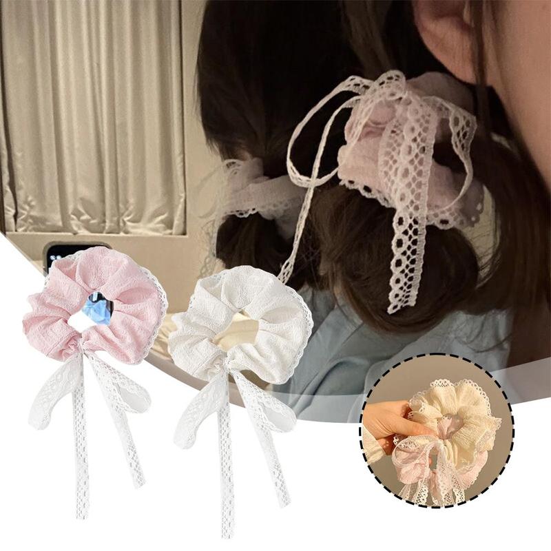 Product Introduction of Scrunchie Ruy Băng Nổi, Thiết Kế Nơ Ren, Dây Buộc Tóc, Nút Thắt Nơ Ruột Hàn Quốc, C0X9 16