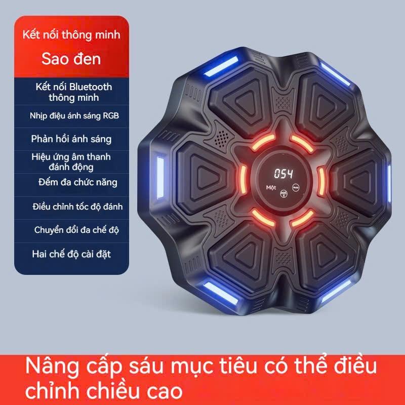 Máy tập boxing đấm bốc treo tường đèn led theo nhịp phát nhạc cảm ứng thông minh bluetooth
