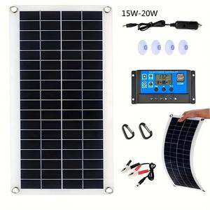Outdoor Solar Panel Kit, 1 Count Flexible Solar Panel with Smart Control Module, Portable Power Supply for Outdoor Camping, Hiking & RV Use