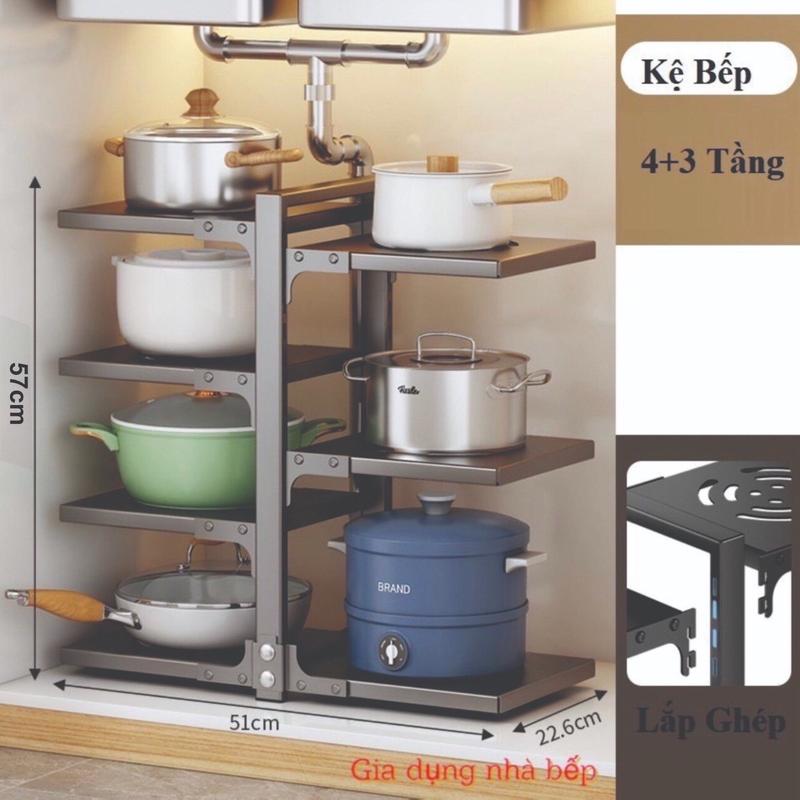 kệ xoong đôi 7 tầng nhà bếp tiện lợi Kitchen kệ  đựng nồi 2