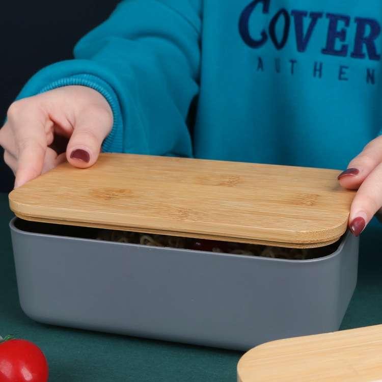 Product Introduction of 【TEC】BAKO Bento Box Kotak makanan Bekal Makanan Kotak Penyimpanan Makanan Lunch box Kotak Bekal Estetik Kayu minimalis Kotak Makan Tempat Makan Sendok Garpu 2
