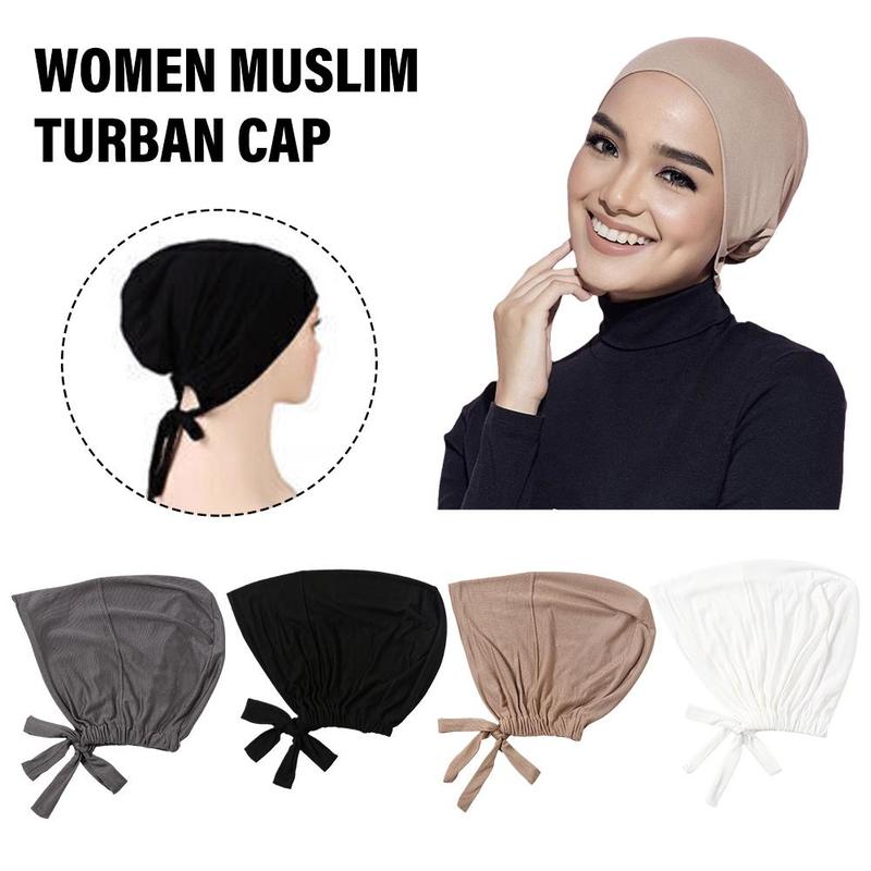 Mũ Turban Bông, Màu Trơn Trùm Kín, Dành Cho Nữ, Mũ Dưới, Mũ Trùm Đầu, Cổ Và Đầu, Dưới, U1A3, 1 Mảnh 0