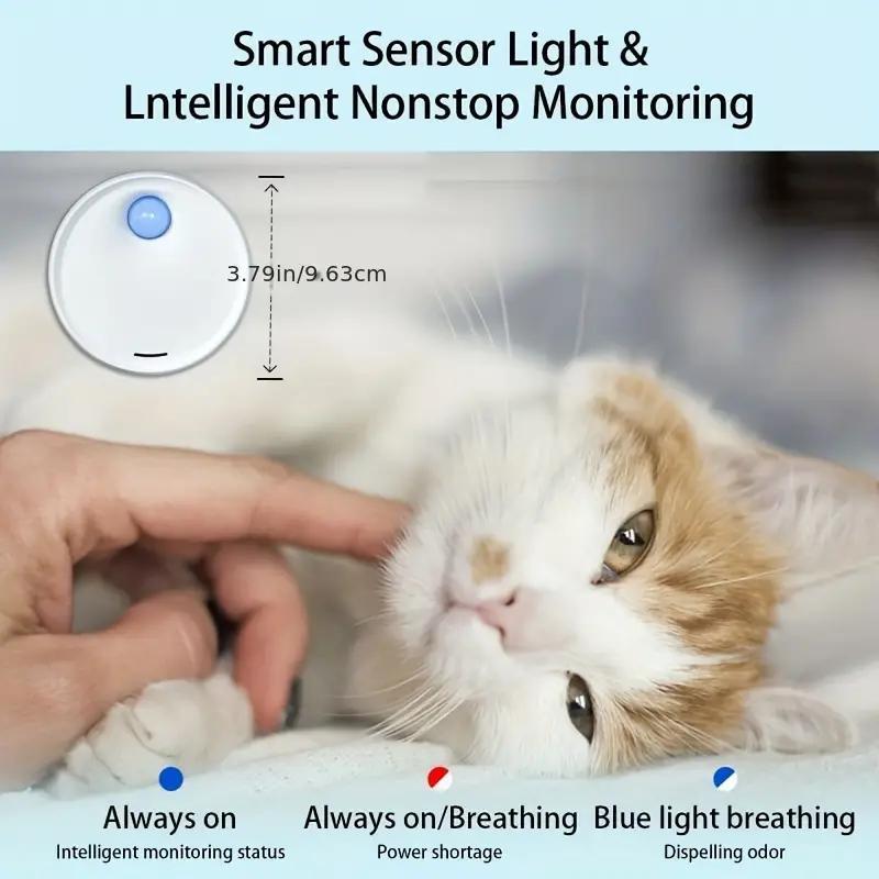 Product Introduction of Smart Automatic Cat Litter Box Air Freshener, 1 Count 24-hour Monitoring Pet-friendly Air Purifier, Intelligent Induction Light, Uninterrupted Deodorization for Dog & Cat Toilets 1