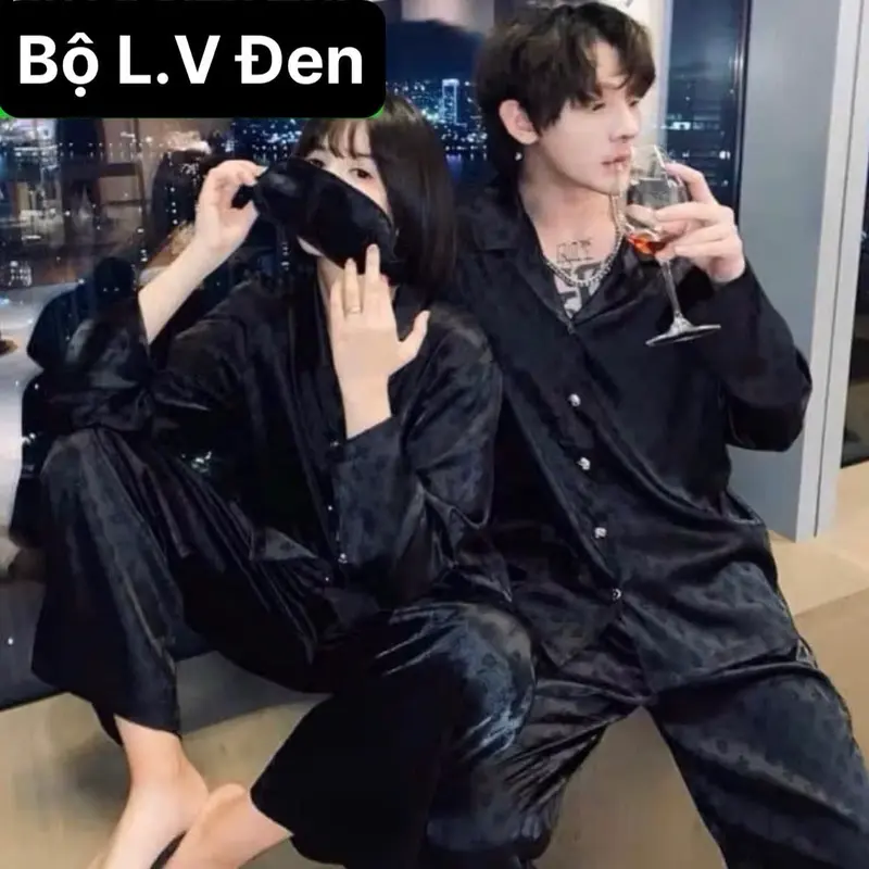 Bộ pyjama Lụa Gấm Xước cao cấp Tay Dài Quần Dài 6