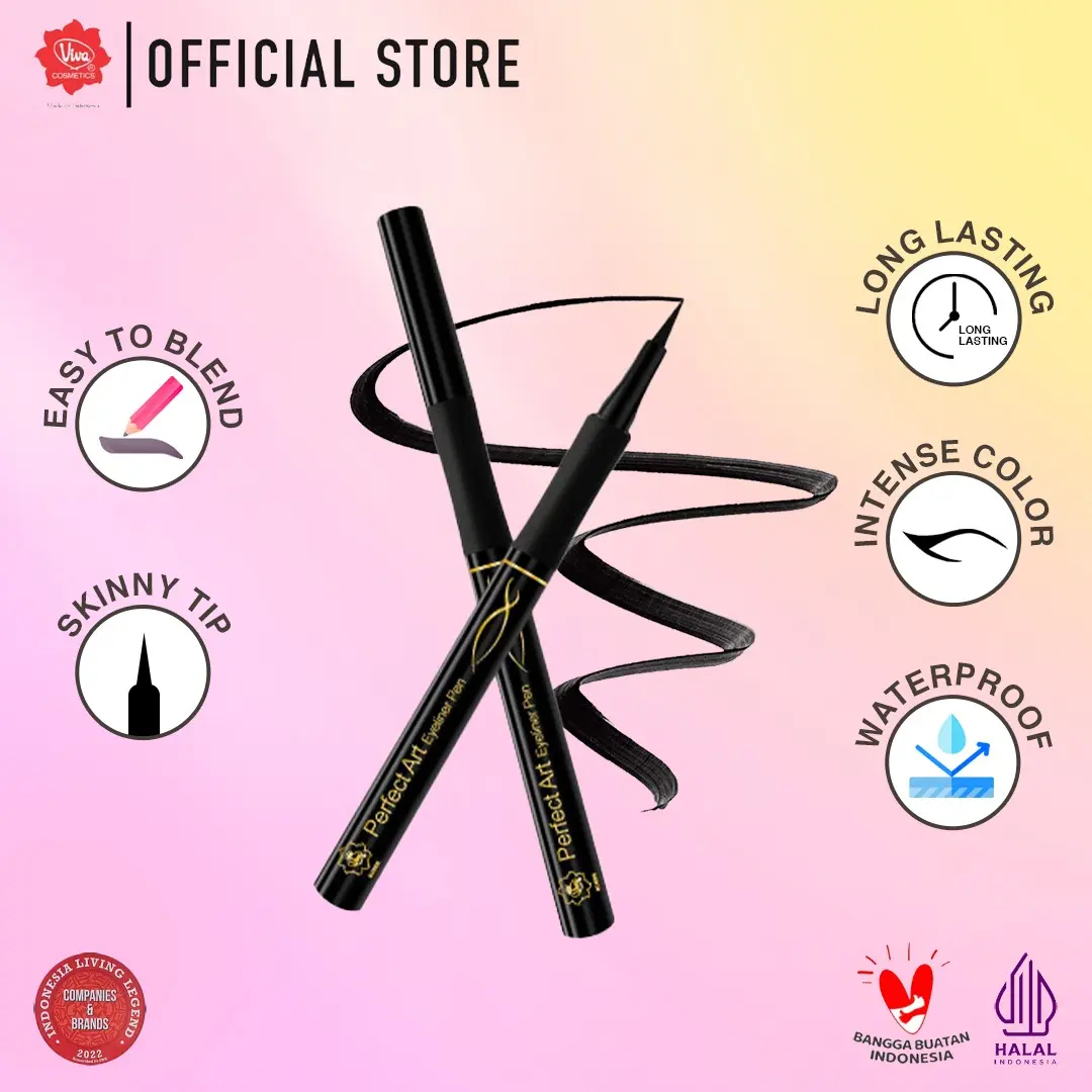 Viva Queen Perfect Art Eye Liner Pen - LONG LASTING, INTENSE INK, SKINNY TIP & EASY TO USE Eyeliner Hitam