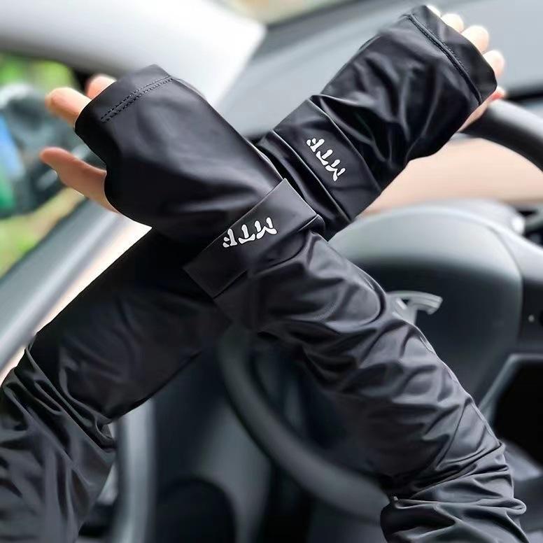 Găng bao tay chống nắng Nam Nữ đi nắng ống tay dài dày dặn hở ngón Thể thao đi lái xe câu cá