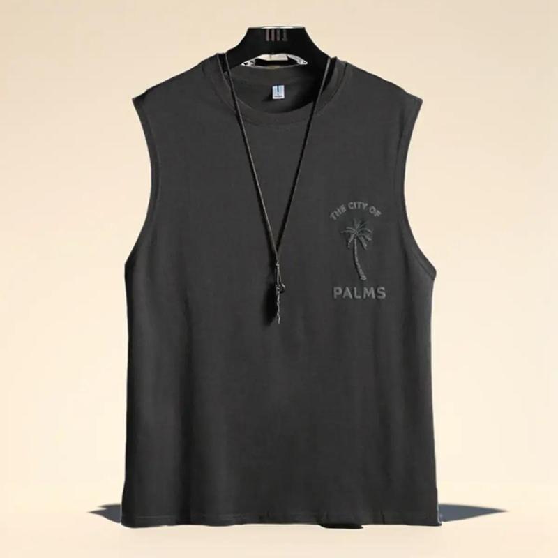 Áo thun balo tanktop in hình nổi  cây dừa Nam Menswear có thể giặt máy đơn giản