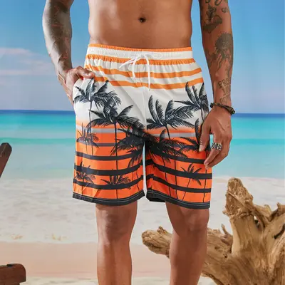 Mens Shorts SURF CUZ Mens Swim Trunks With Compression Liner Mens