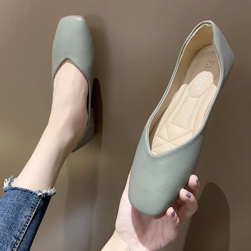 Giày Gommino, Mũi Vuông, Dành Cho Nữ, Một Lớp, Đế Bệt Mềm, Không Trơn Trượt, Thoải Mái, Cắt Thấp, Thích Hợp Cho Mùa Xuân / Mùa Hè 2024, Giày Cho Mẹ, Giày Bà Bầu, Hàng Mới Về 3