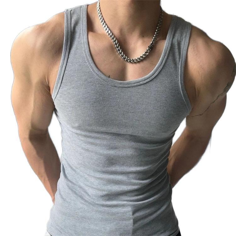 Áo ba lỗ nam form ÔM BODY vải thun gân loại vải dày - Ao tanktop Gym ôm Body…