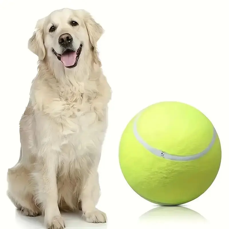 9.5 Inches Large Dog Tennis Ball, Outdoor Entertainment Inflatable Pet Toy, Funny Inflatable Exercise Ball, Durable Game Time Accessories, Enhance Pet Exercise and Intimacy 0