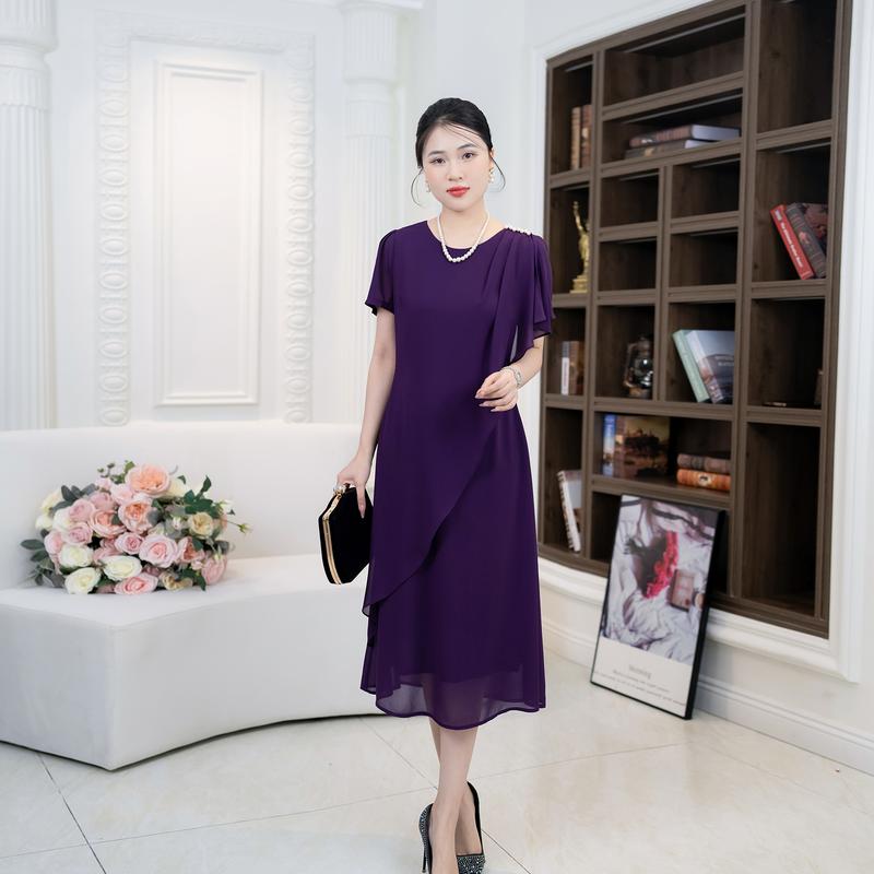 Đầm Trung Niên [ Linh Trà ] (LT 252) Trẻ Trung Thiết Kế Trang Nhã Thanh Lịch Bigsize Đi Làm Đi Tiệc Cho Bà Cho Mẹ U50 1