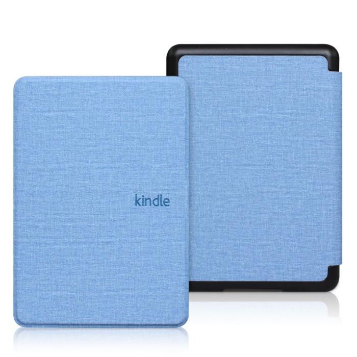 Kindle 2024 Paperwhite Gen 12th & Basic Cover Case Denim Fabric Leather Both Sides & Transparent