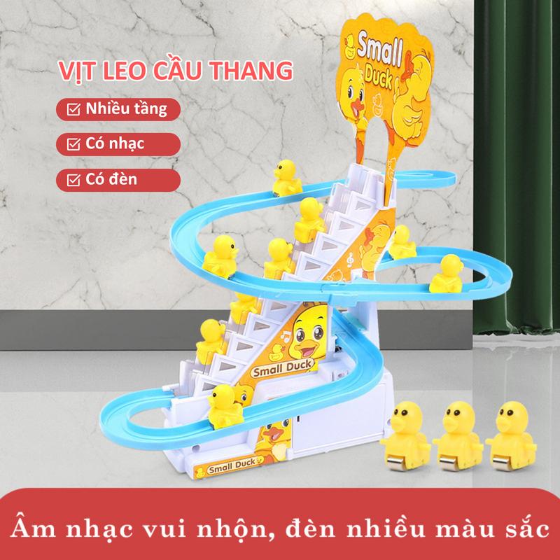 Đồ Chơi Cầu Trượt Vịt Vàng Leo Cầu Thang Có Nhạc Và Đèn Cho Bé Yêu Tặng Kèm Pin Voi Kem 0