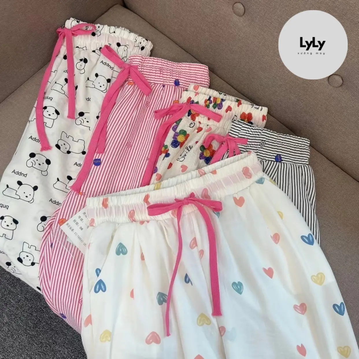Quần Suông, Baggy nữ họa tiết hoạt hình dễ thương