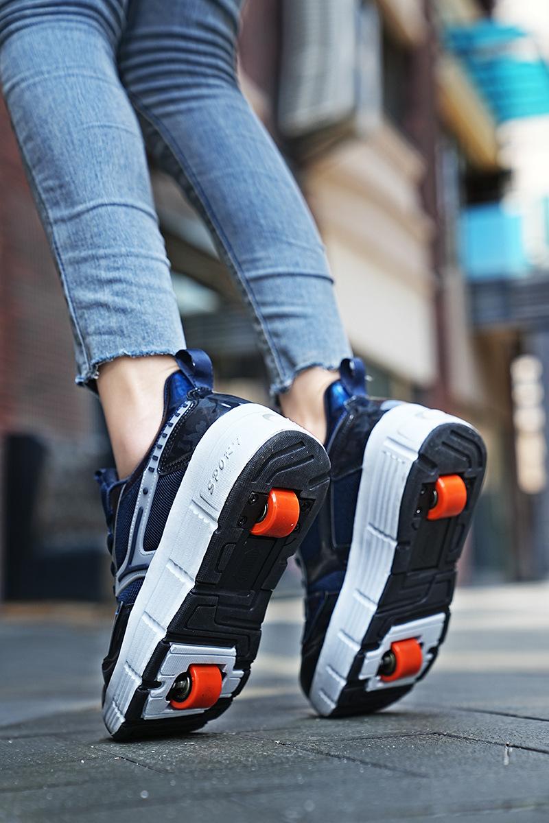 Product Introduction of Huiluo Heelys Skates Rollerskate LED Light Shoes with Shoelace Wheels Factory Direct Sales Order 21