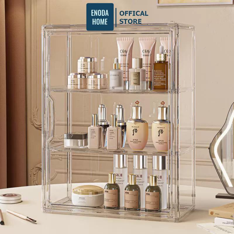 Hộp Trong Suốt Đựng Mỹ Phẩm Hộp Nhựa Mica Đựng Đồ Makeup Để Bàn Trưng Bày Thẩm Mỹ HTS021