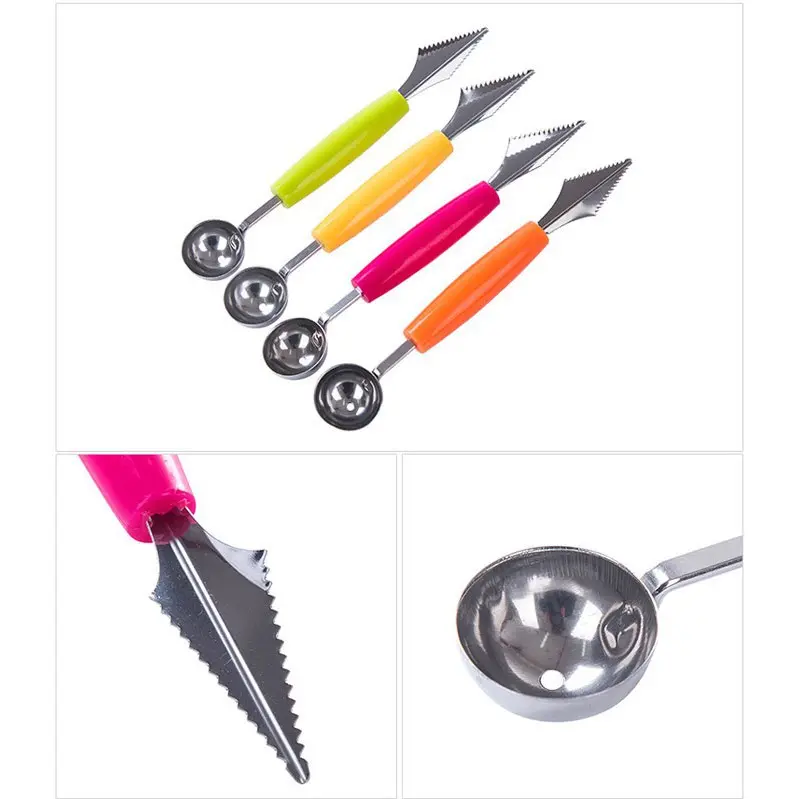 Muỗng Múc Kem, Trái Cây Viên Tròn,Tỉa Trái Cây, Rau Củ 2 in 1 6