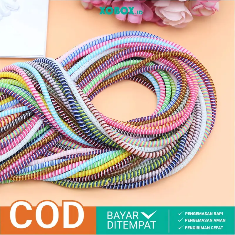 Pelindung Kabel Accessories Cable Cord Protector Spiral Headset/Earphone Cover Kabel Data Warna, 2 warna AH003 - XOBOX 0