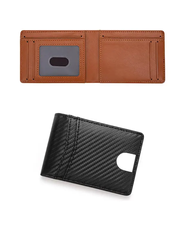 Men's Business Minimalist Carbon Fiber Pattern RFID Blocking Wallet, Exquisite Wallet with Card Slots, Trendy All-match & Exquisite Wallet for Birthday Gift 4