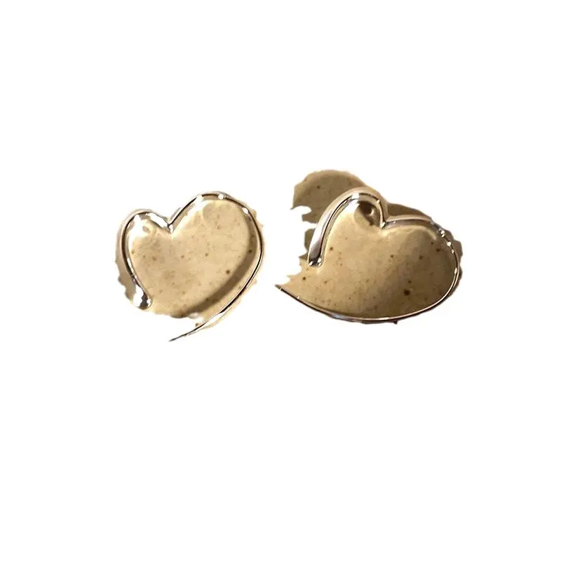 Love Heart-Shaped Cold Style Auricular Needle Female Simple Wild Earrings 2025 New Popular Exquisite Commuter High-Grade Earrings engagement  rings