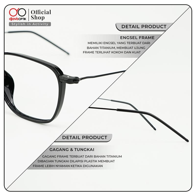 [ DJAVA OPTIK ] Kacamata Ezra Normal s/d -4,00 Photocromic Eyewear Glasses Frame Lensa Antiradiasi 6