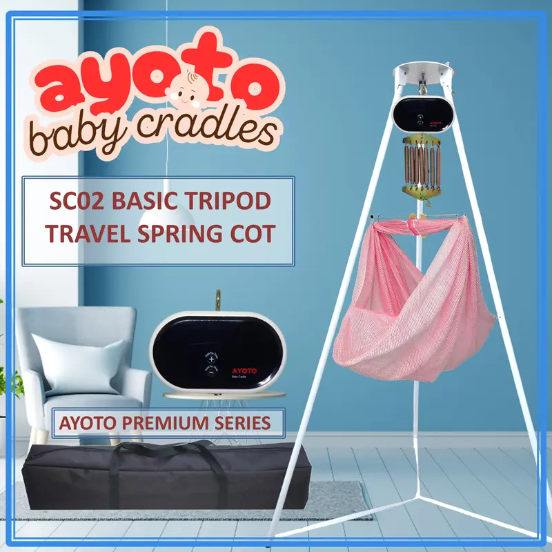 AYOTO BASIC Travel Spring Cot & Premium Baby Cradle (Buaian Mudah ...