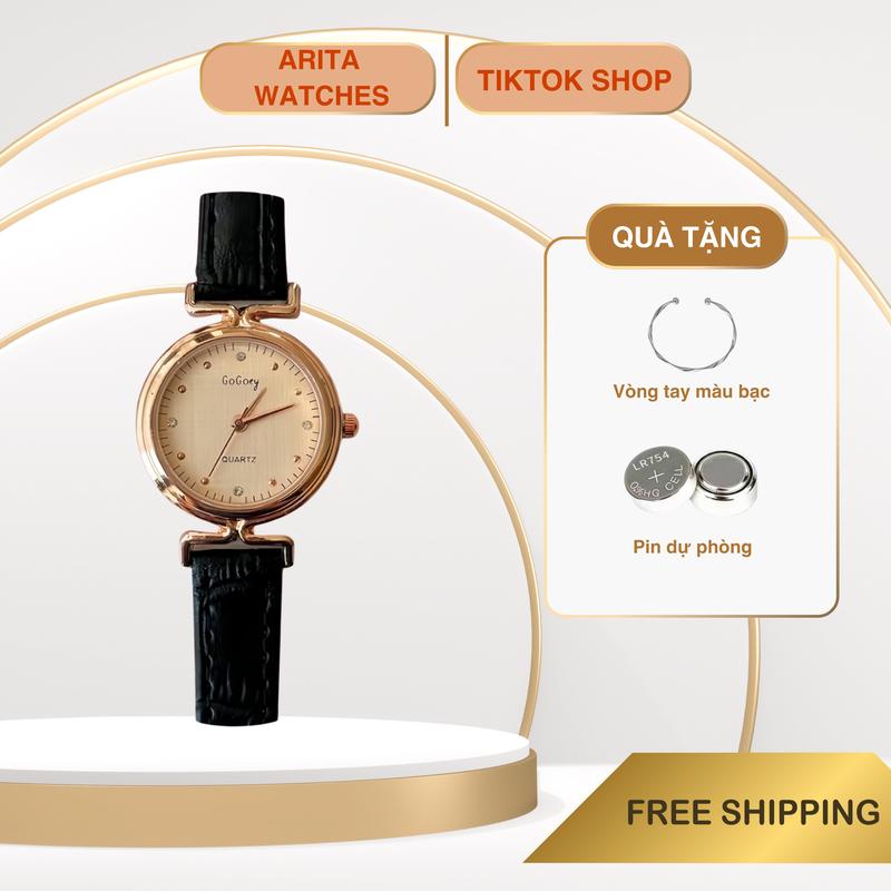 Đồng Hồ Cho Nữ Dây Da PU Mềm GORY Arita Watches  Tối Giản Phù Hợp Phong Cách Basic Trẻ Trung Năng Động