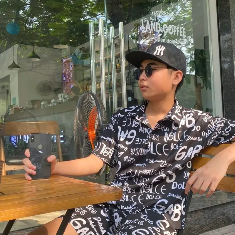 Bộ lụa nam chất vải mềm mại không nhăn thoáng mát hoa văn sang trọng Sơ Mi 3