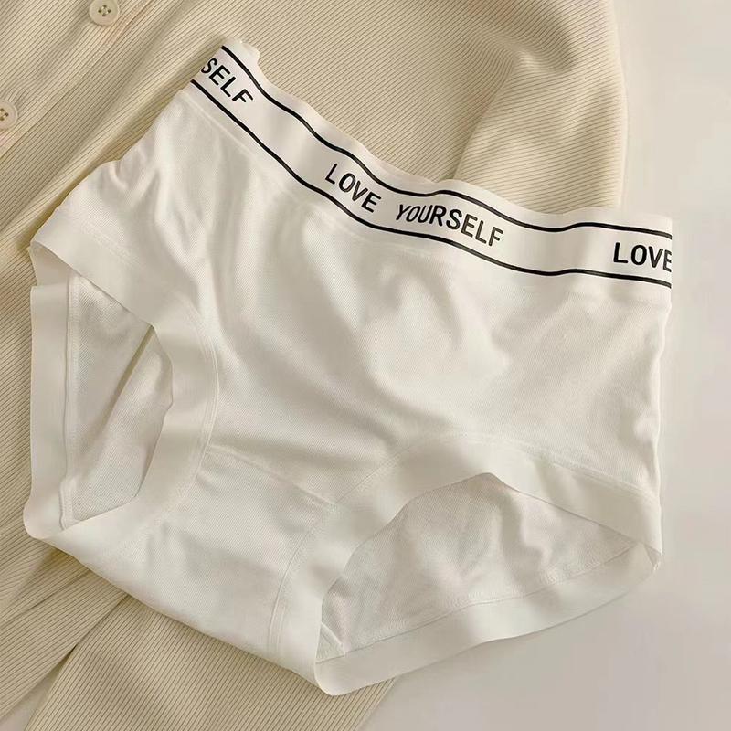 Quần Lót Cotton Cho Nữ, cạp vừa, Mềm Mại Và Thoáng Khí, Cỡ Lớn, Quần Lót Nữ, Thiết Kế Chữ Cái, Không Đường May, Thích Hợp Cho Bé Gái 5