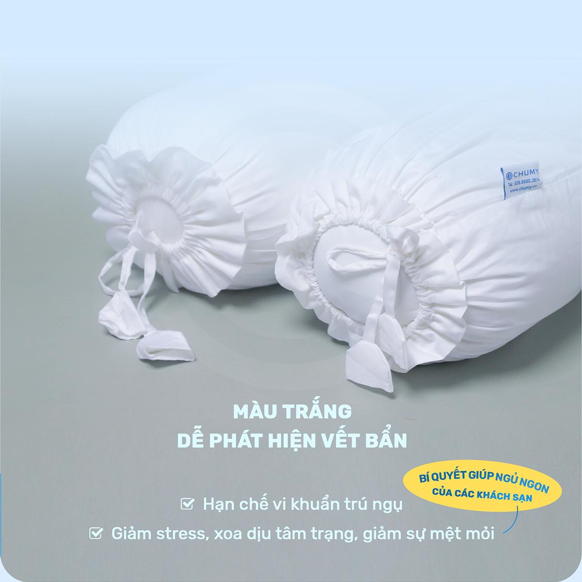 Vỏ gối ôm trắng tinh tế sang trọng