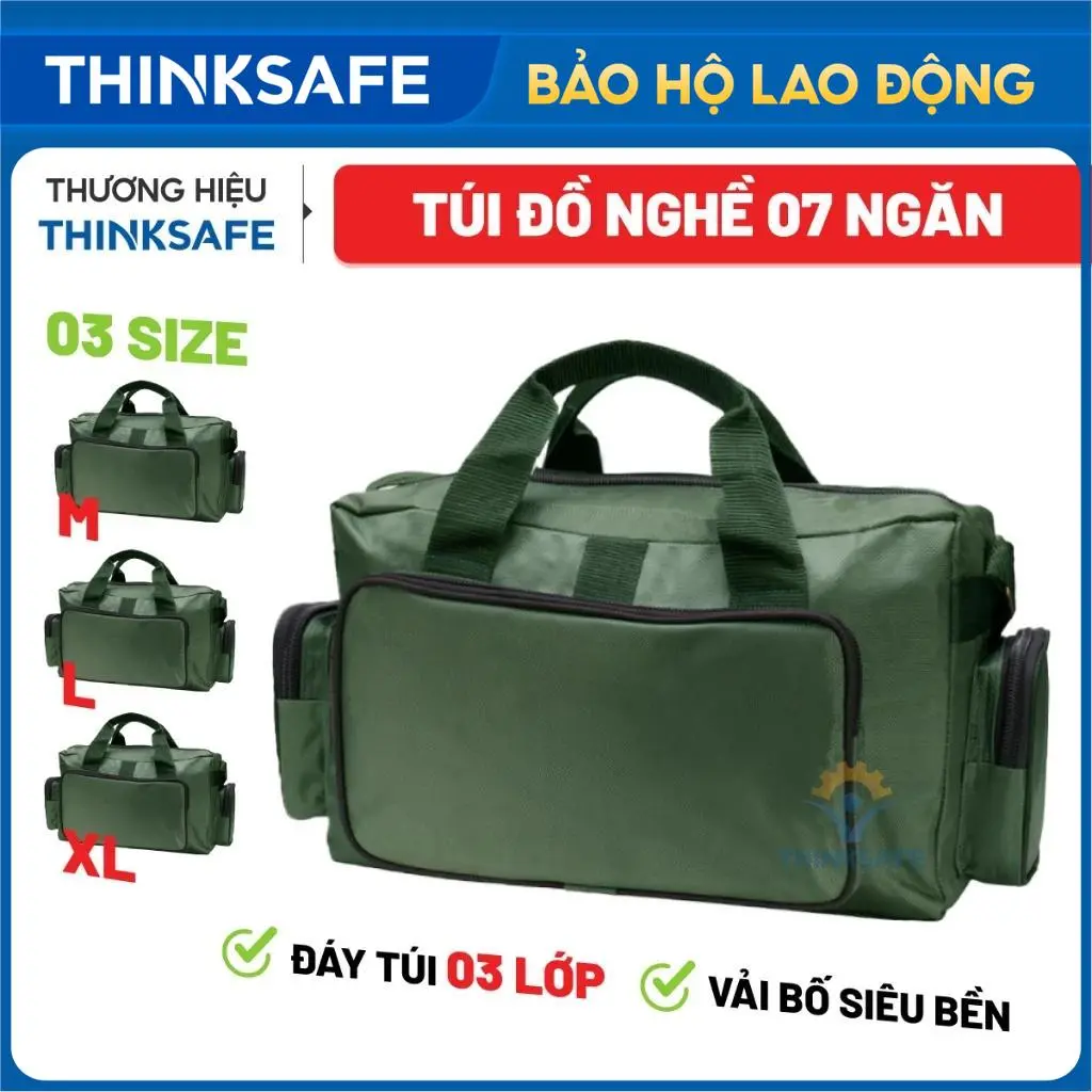 Túi Đựng Đồ Nghề 2 - 7 Ngăn Cao Cấp kích thước M, L, XL chịu lực tốt độ bền cao, nhiều ngăn tiện lợi - Thinksafe