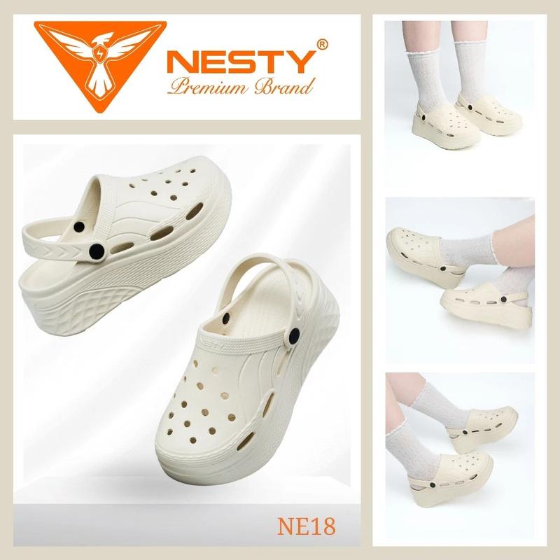 NE18- Tặng kèm 10Charm Ngẫu Nhiên Dép Sục NESTY Đế Cao 6cm Chất Liệu EVA Cao Cấp Bền Nhẹ Và Êm Ái