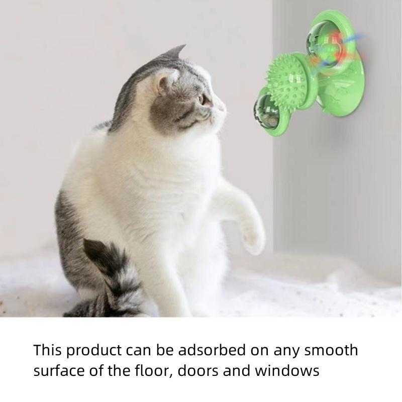 Cat Spinning Top Toy, 360 Degree Rotatable Interactive Cat Toy, Luminous Cat Teaser Toy, Peppermint Sucker Interactive Toy, Fun Indoor Cat Toy, Cats Catching Toy, Pets Chasing Toy, Dog & Cat Accessories 6