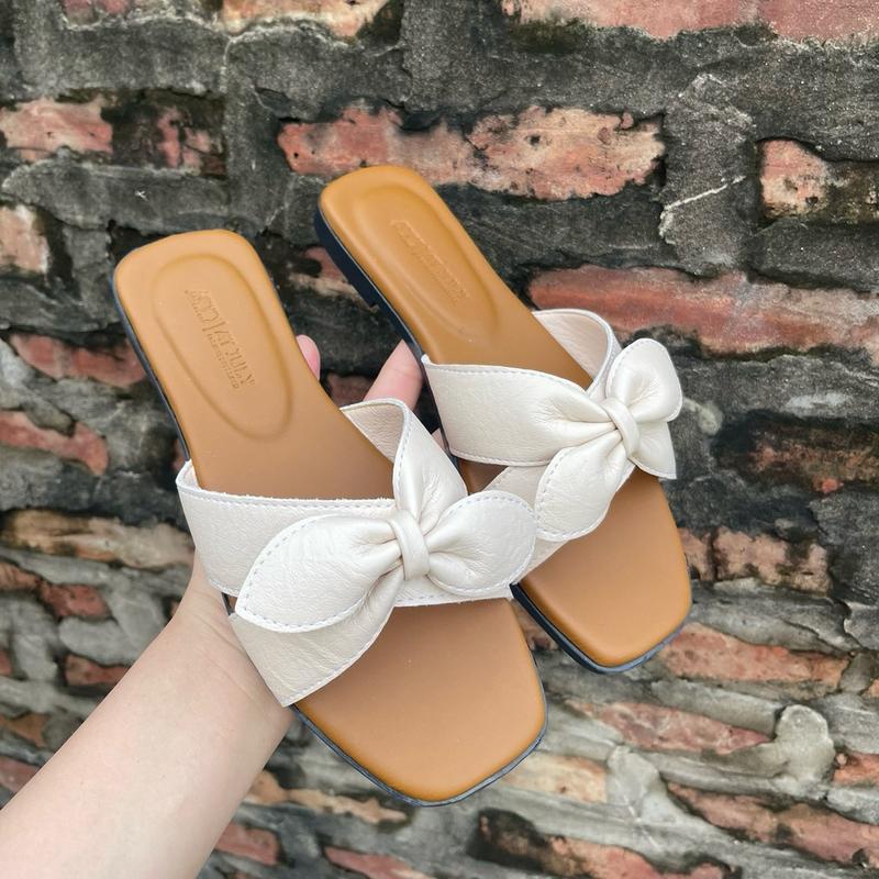 Dép nữ LÊ CHÉO thời trang quai bản ngang hottren  Shoes Quai Ngang guốc bệt 3 phân đẹp giárẻ