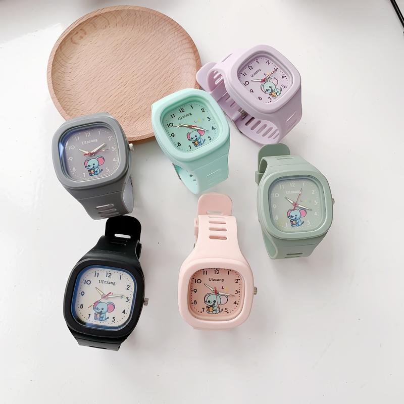 Cute Ins Style Silicone Pop Watch Trend Luminous Sport Student Square Strap High-value Watch 2
