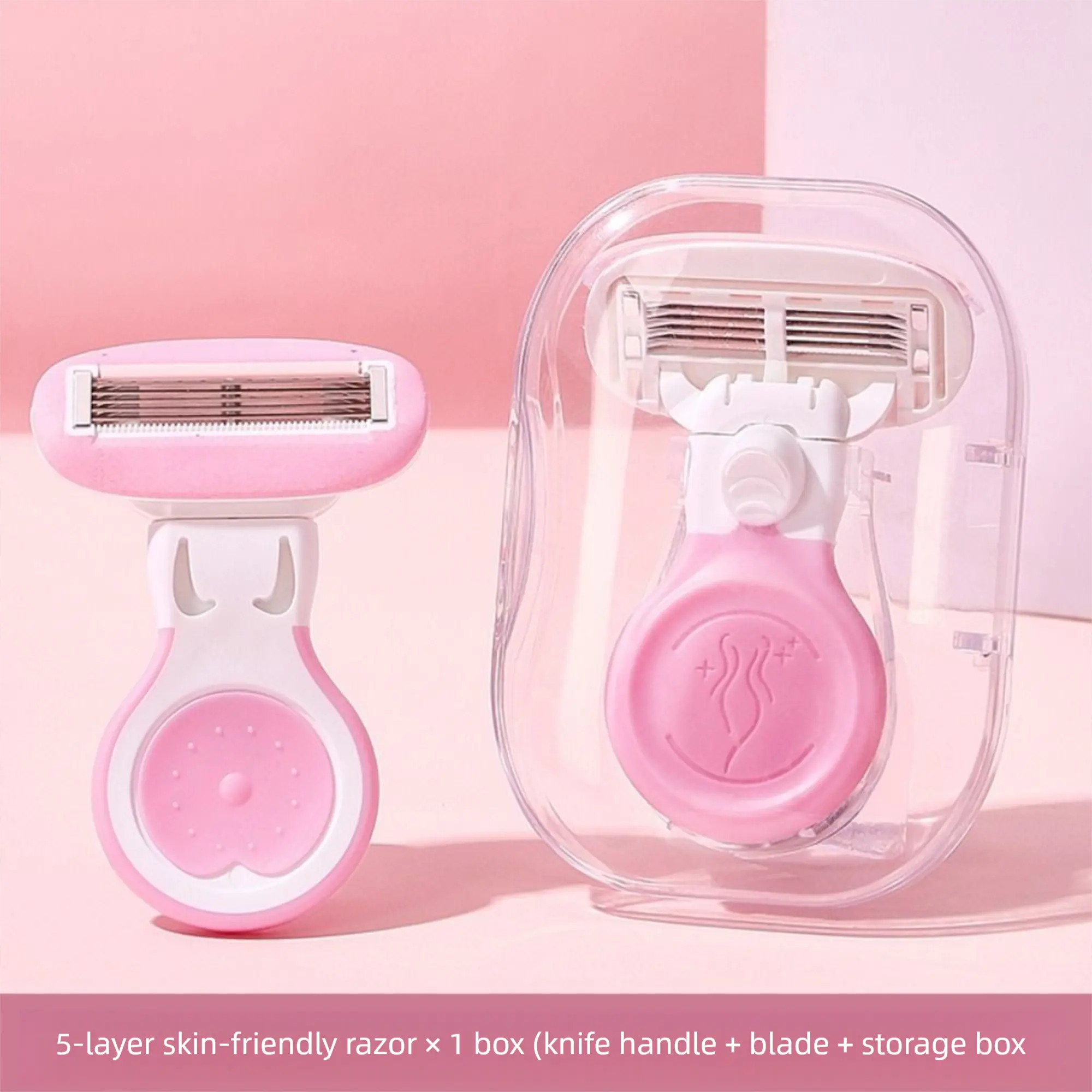 Hair Removal Tool Manual Women Safety Shaving Razor 5 Layer Replaceable ...