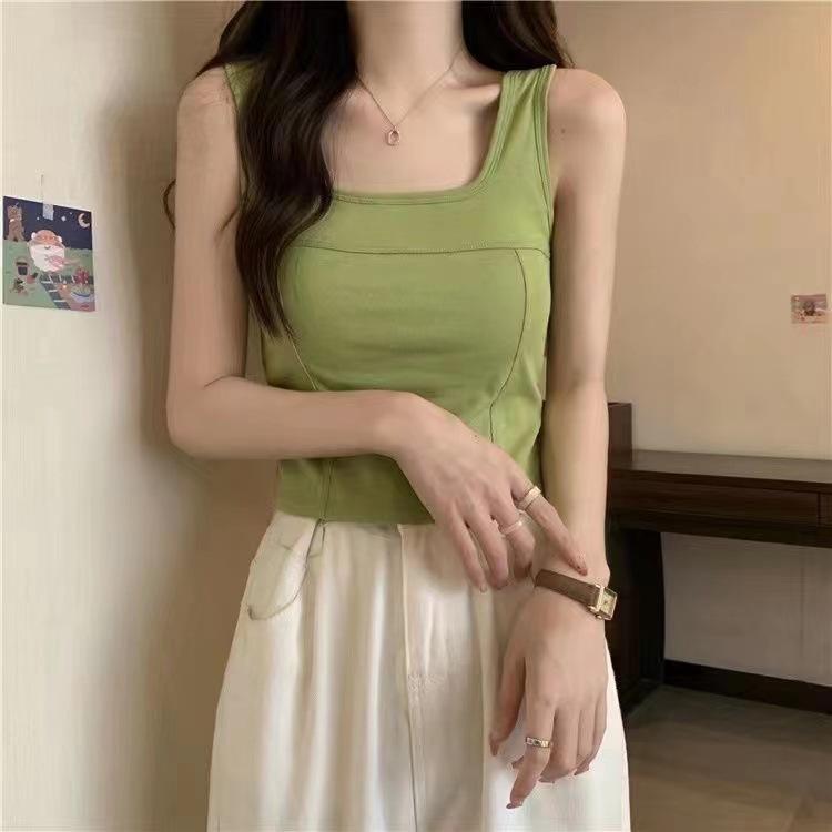 Product Introduction of Korean Style All-Match Sweet Hot Girl Sleeveless Slim Fit Four Seasons Camisole Women with Chest Pad Inner Wear Outer Wear Bottoming Top Women 8