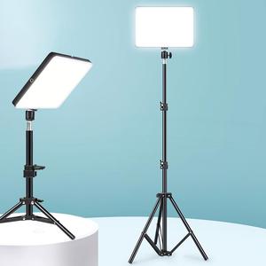 Lámpara de panel de 10 pulgadas y trípode de 1.1m (1 juego), Lámpara de panel LED con trípode, Accesorios profesionales para cámara para uso en casa y estudio
