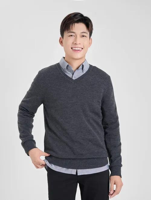 Áo len nam cổ tim CANIFA 8TE24W002