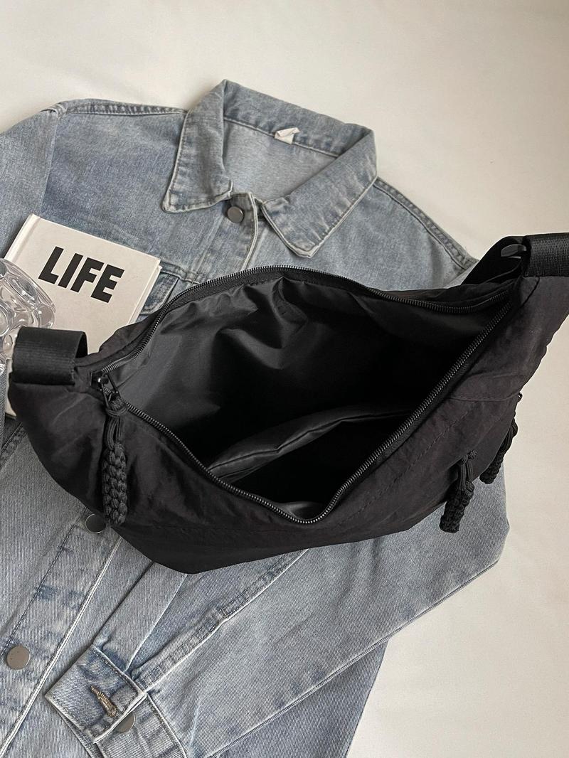 Product Introduction of Men's Casual Plain Color Crossbody Bag, Lightweight Shoulder Bag, Fashionable Sling Bag for Daily Commuting & Travel Use 6