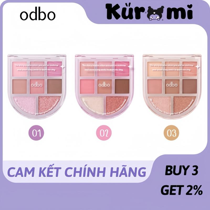   ODBO NỘI ĐỊA THÁI  Bảng Phấn mắt 8 Ô Odbo Romance Mood Eye Palette OD2023 gồm ánh nhũ và màu lì hàng chuẩn nội địa Thái Lan Cosmetic Mỹ Phẩm Trang Điểm 