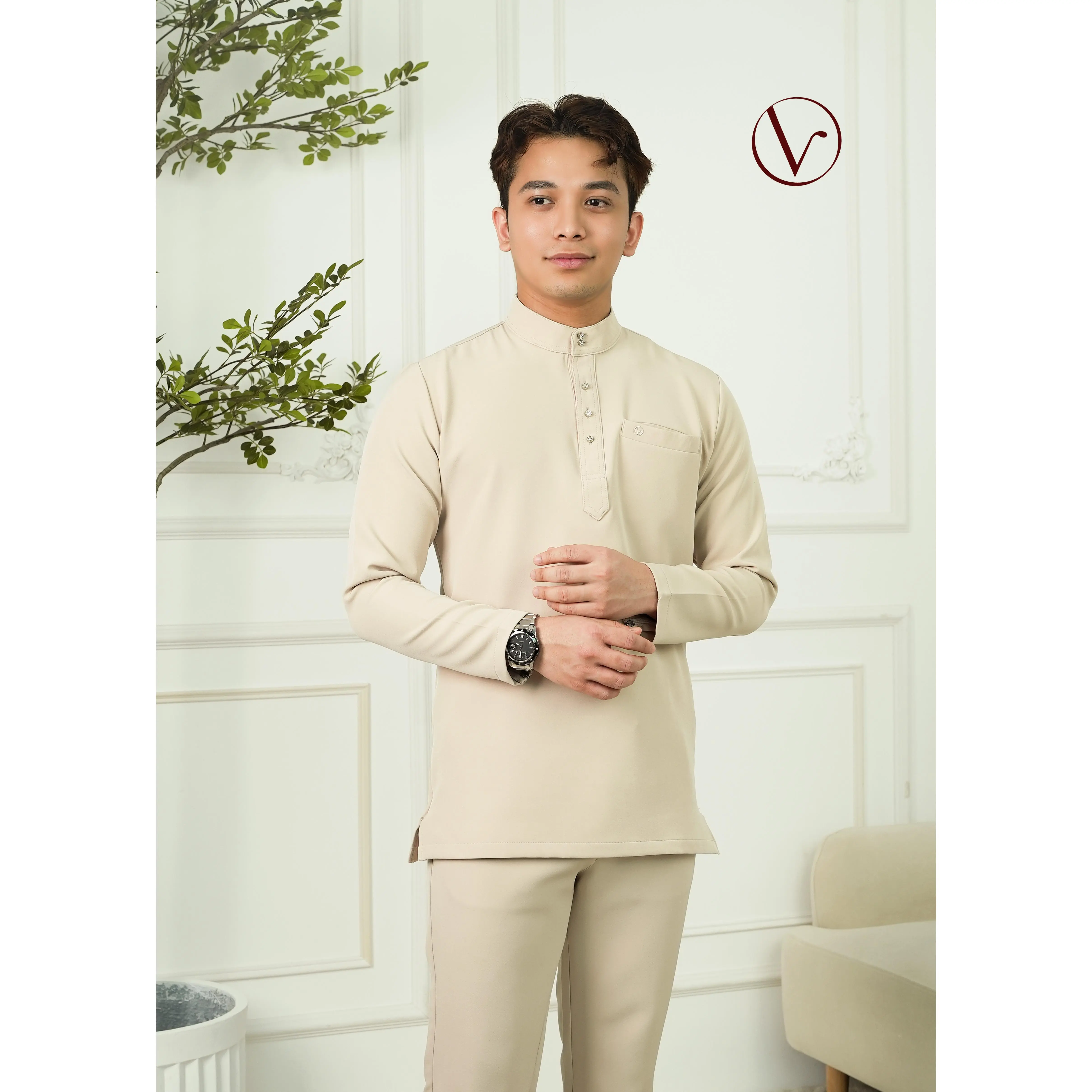 VERMILLION V17033 Baju Melayu Modern S To XXL