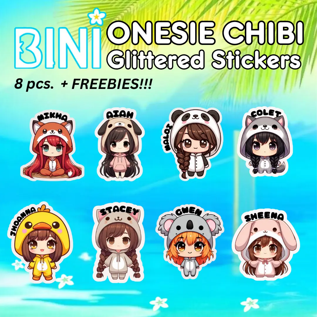 BINI ONESIE Chibi Glittered Stickers