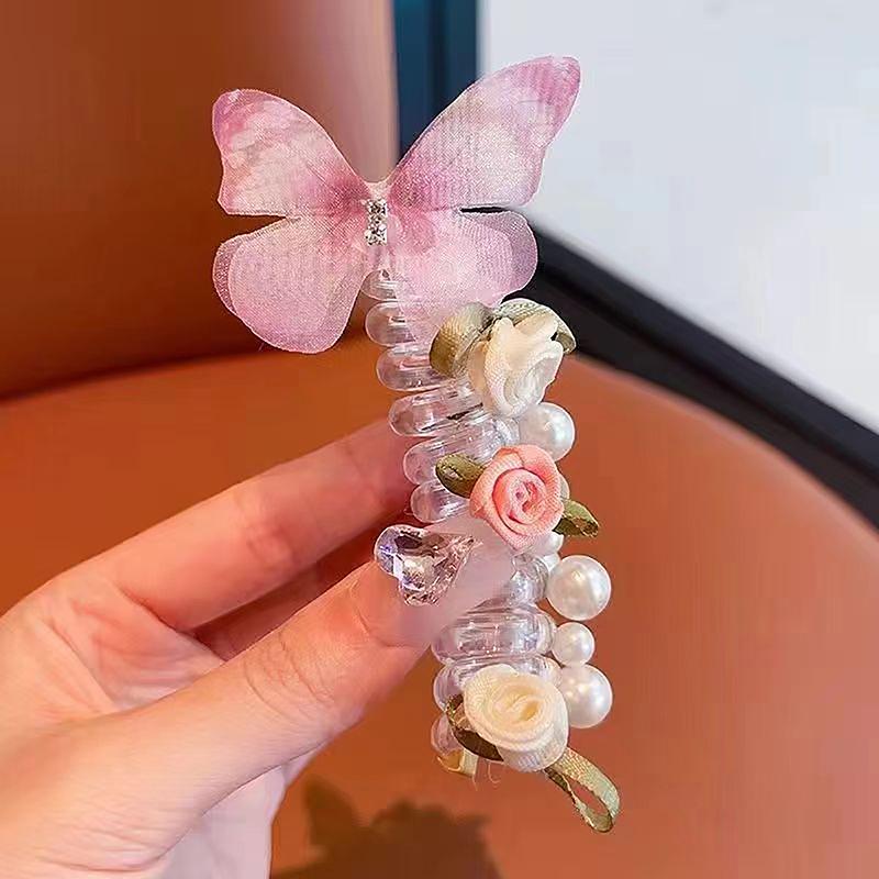 Product Introduction of Fesyen Manis Rama-rama Talian Telefon Tali Rambut Ponytail alat berguna Untuk Wanita Gadis Scrunchies Elegan Aksesori Rambut Indah 30